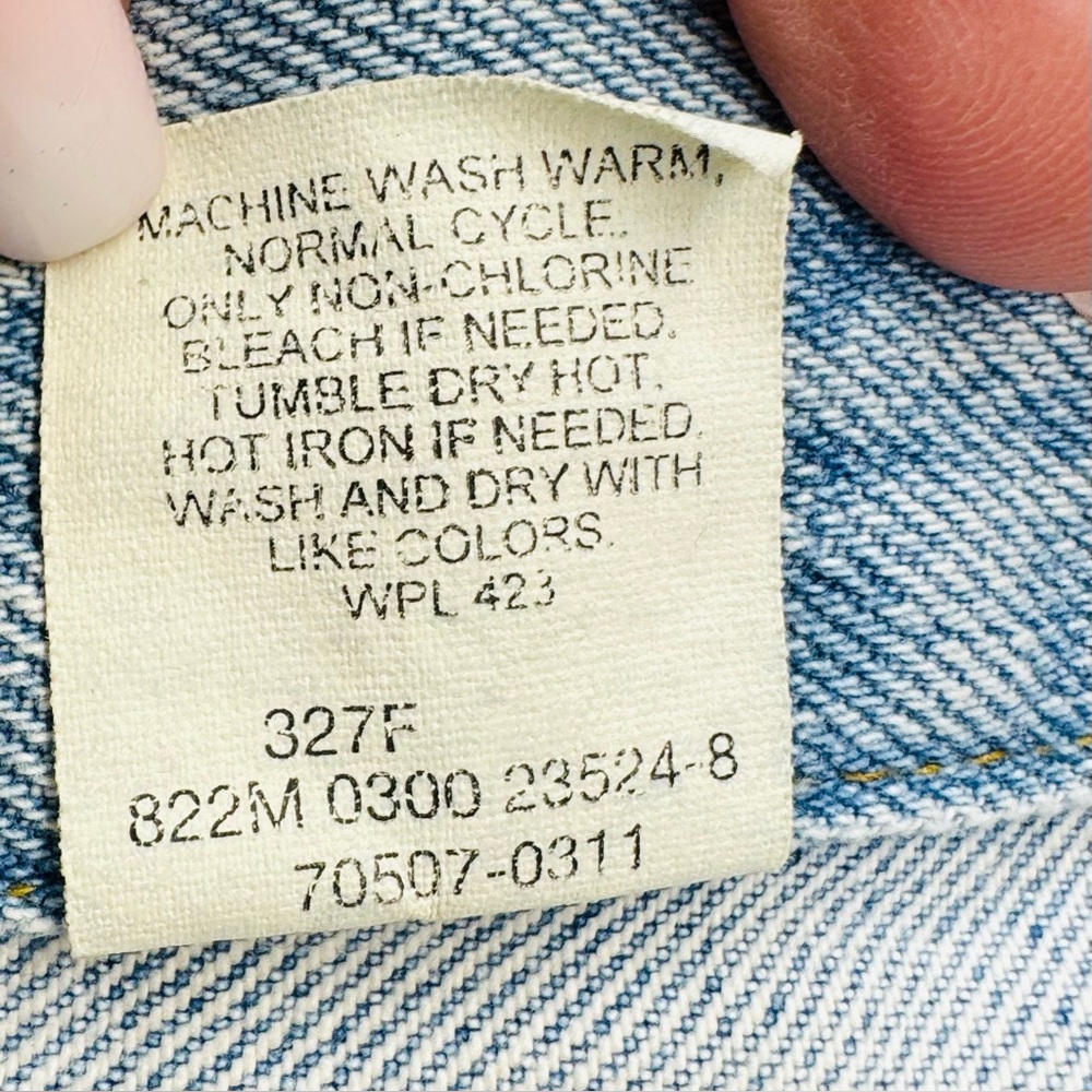 Vintage Distressed Levi’s Classic Denim 90s Trucker Jacket 70507 Sz M - Picture 14 of 17